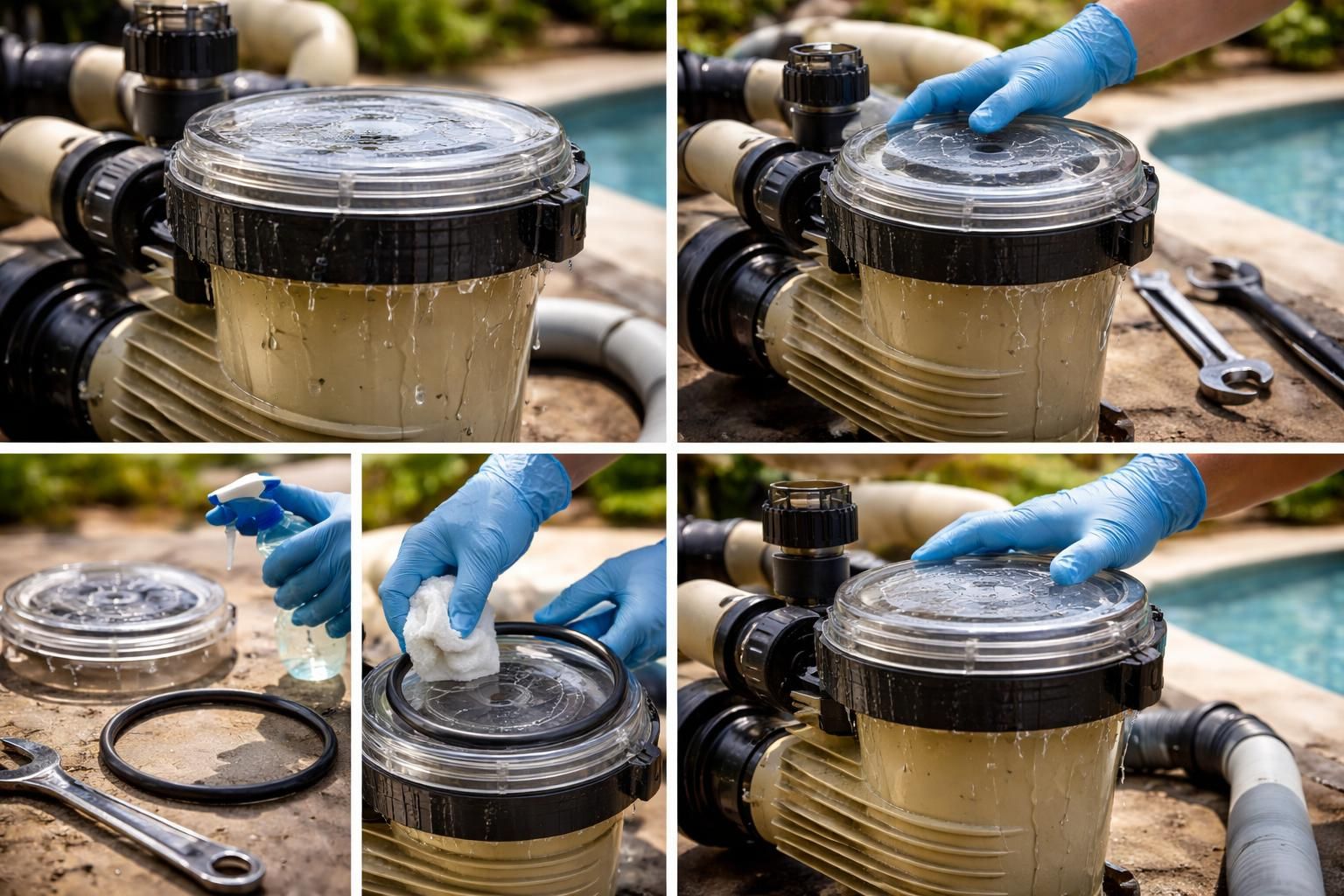 découvrez les étapes essentielles pour réparer efficacement une fuite au niveau du couvercle de la pompe de votre piscine et éviter les pertes d'eau.