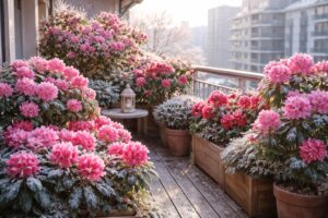 découvrez comment les rhododendrons simsii résistants au gel peuvent métamorphoser votre balcon en un charmant espace vert, même en hiver.
