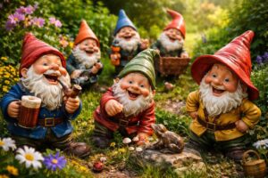 découvrez les nains de jardin drôles, des personnages amusants qui ajoutent une touche d'humour et racontent une histoire unique dans votre espace extérieur.