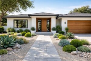 découvrez comment un aménagement sans pelouse devant votre maison peut réduire votre entretien, économiser de l'eau et créer un espace esthétique et facile à vivre.