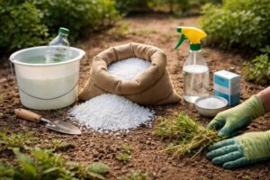 découvrez comment utiliser le gros sel en combinaison avec d'autres méthodes naturelles pour désherber efficacement votre jardin tout en respectant l'environnement.