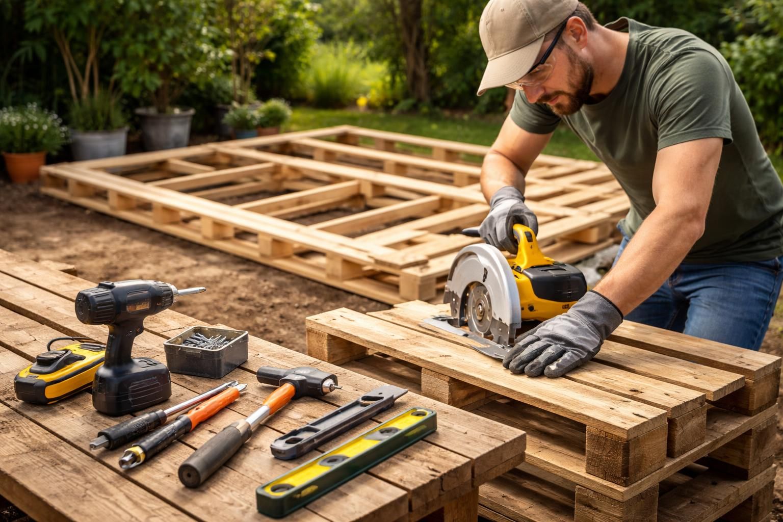 découvrez comment faire une terrasse en palette étape par étape, les outils nécessaires et les conseils de sécurité pour un projet réussi et sécurisé.
