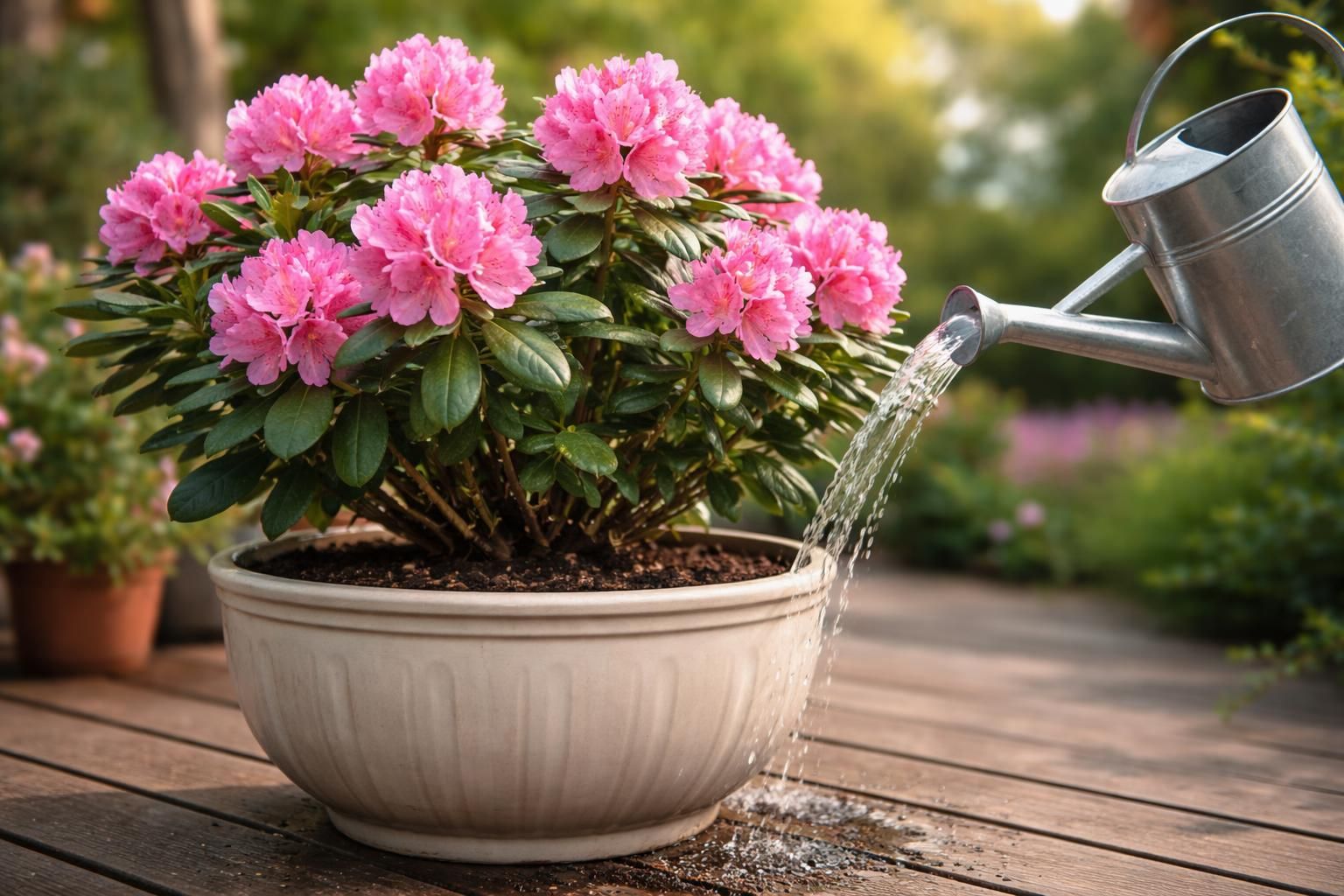 découvrez les meilleures astuces pour arroser efficacement votre rhododendron en pot et garantir sa santé et sa floraison tout au long de l'année.