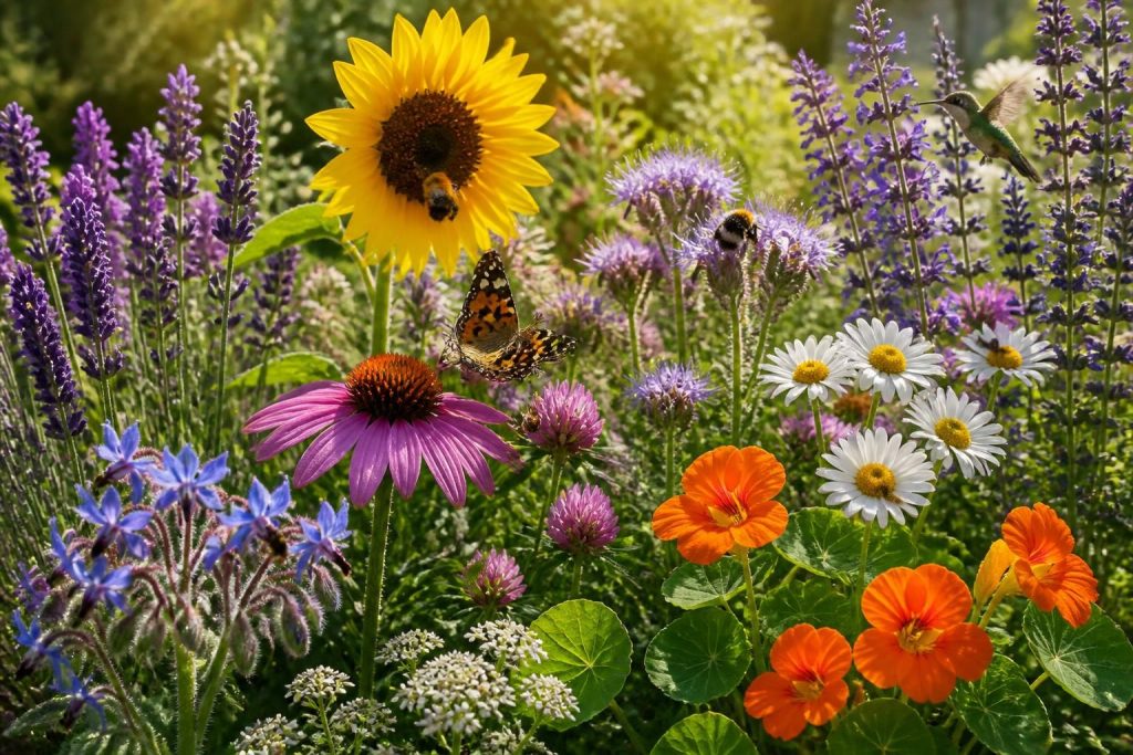 découvrez les noms de toutes les fleurs de jardin qui attirent les pollinisateurs et embellissez votre espace tout en soutenant la biodiversité.